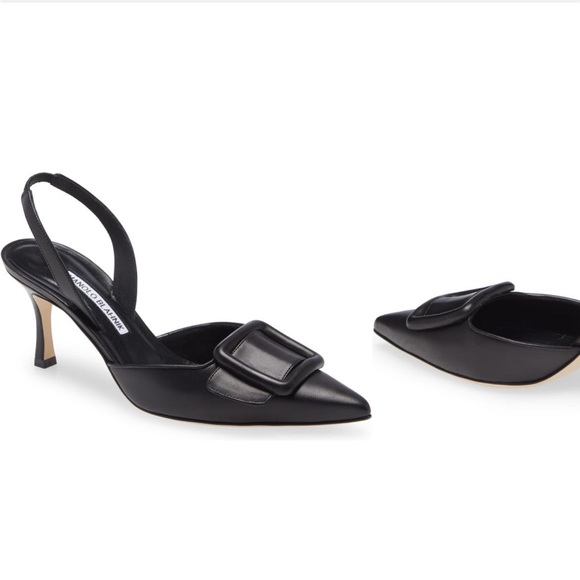 NEW Manolo Blahnik Maysli Buckle Slingback Pointed Toe Pump - Picture 5 of 10